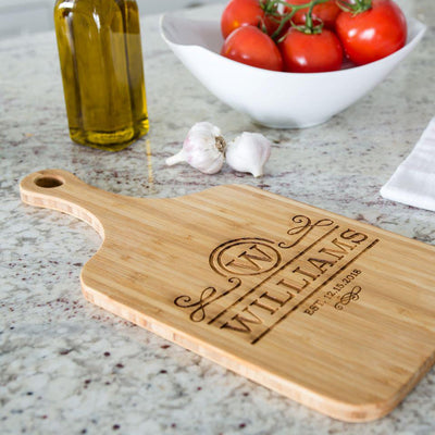 Personalized Handled Serving Board (Modern Collection)- Medium -  - Qualtry