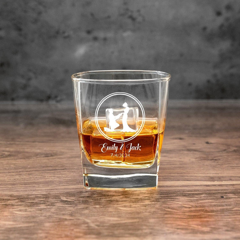 Personalized Wedding Square Rocks Glasses - - Completeful
