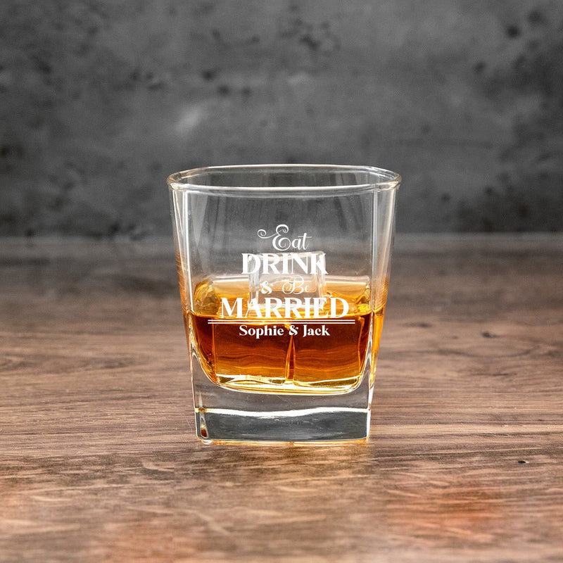 Personalized Wedding Square Rocks Glasses - - Completeful