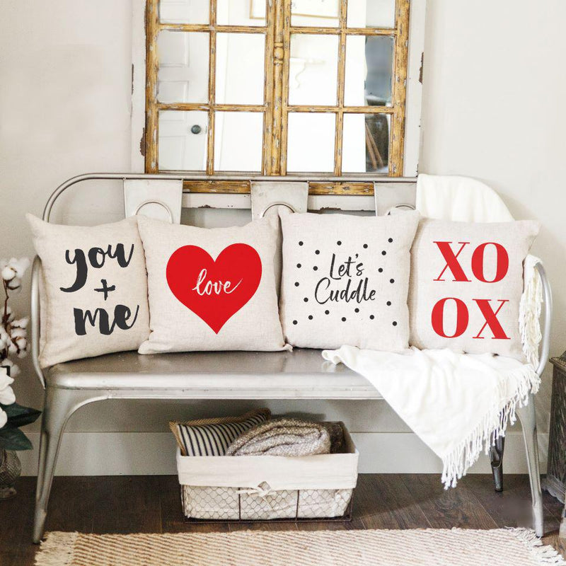 Love Throw Pillow Covers Gift Set of 4 -  - Qualtry