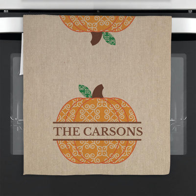 Personalized Halloween Pumpkin Tea Towel -