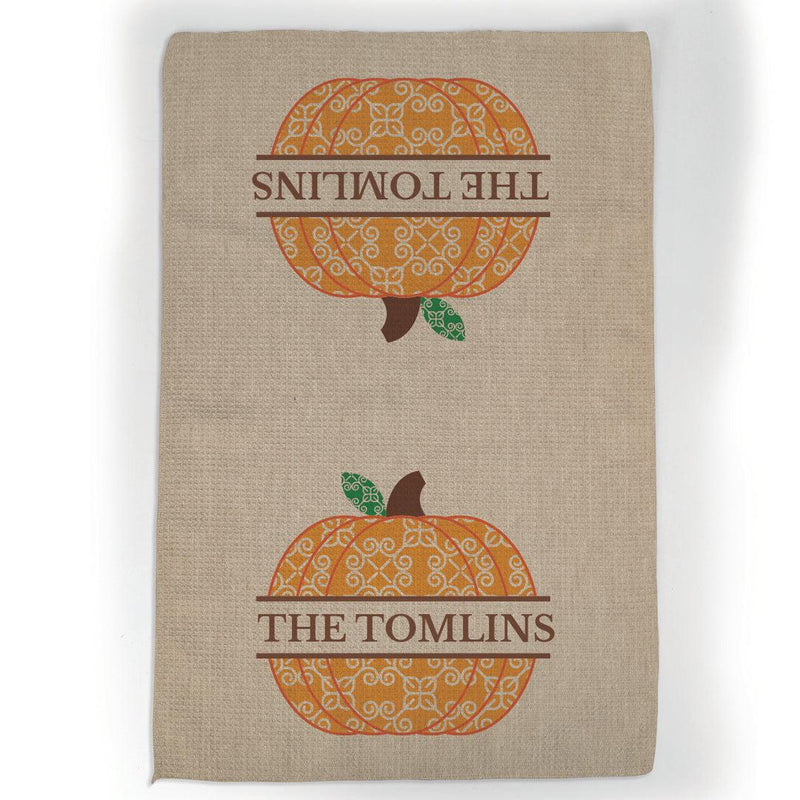 Personalized Halloween Pumpkin Tea Towel -