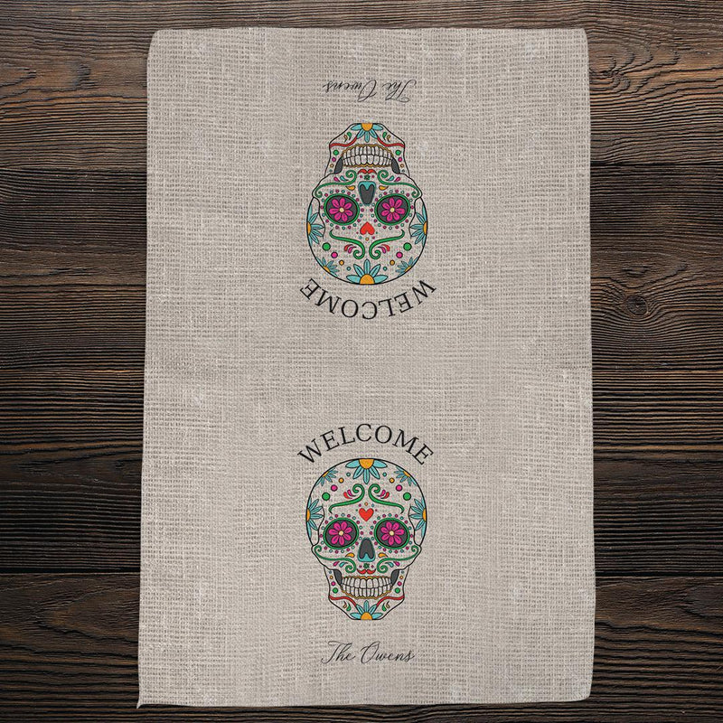 Personalized Halloween Skull Tea Towel -