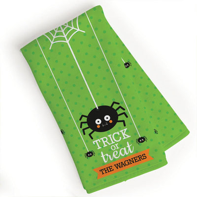 Halloween Trick or Treat Spider Dish Towel -