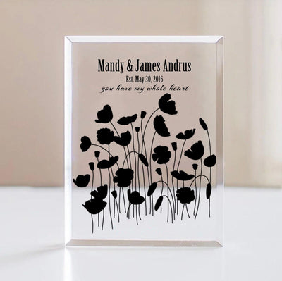 Personalized Wedding Acrylic Keepsake Block Table Decoration -