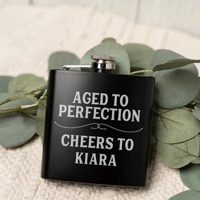 Personalized Birthday Matte Black Flask -