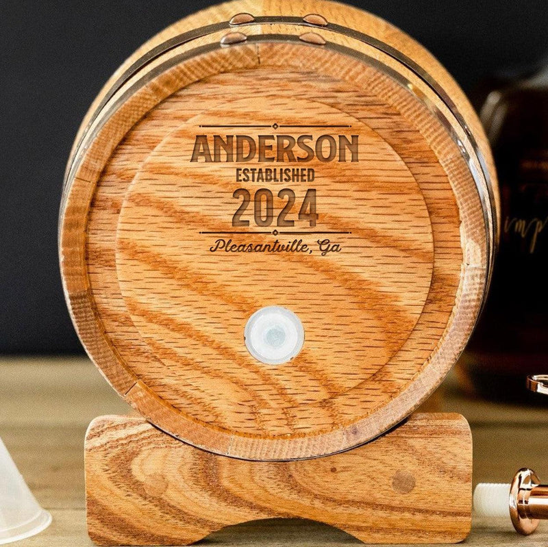 Personalized 2 Liter Oak Aging Barrel -  - Red Head Barrels