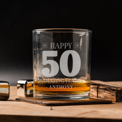 Custom Happy 50th Birthday Lowball Glasses -