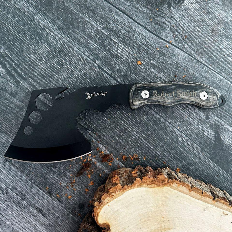 Personalized Set of 5 Elk Ridge Axes - Green / 1 Line - JDS