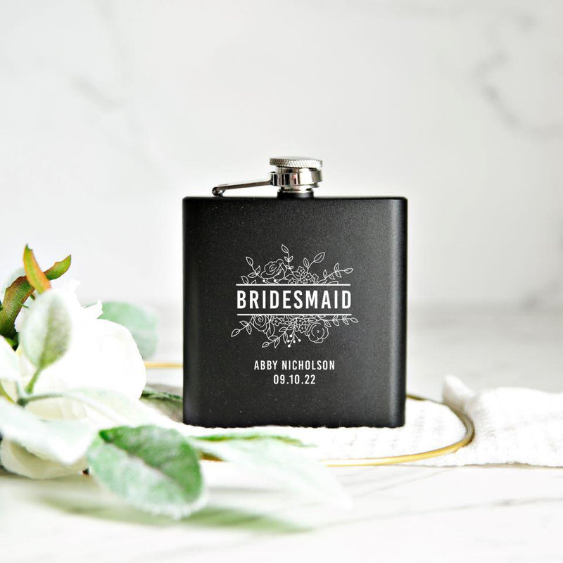 Personalized Bridesmaid Proposal Flasks - Set of 5 - Abby - Qualtry