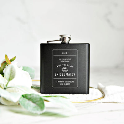 Personalized Bridesmaid Proposal Flasks - Set of 5 - Ellie - Qualtry