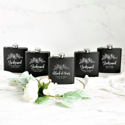 Personalized Bridesmaid Proposal Flasks - Set of 5 -  - Qualtry