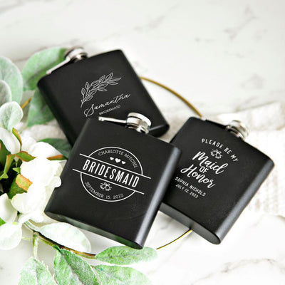 Personalized Bridesmaid Proposal Flasks - Set of 5 -  - Qualtry
