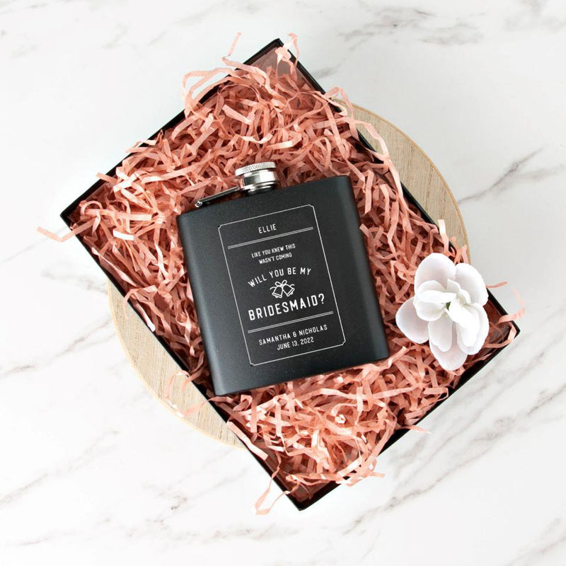 Personalized Bridesmaid Proposal Flasks - Set of 5 -  - Qualtry