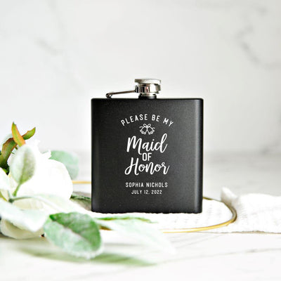 Personalized Bridesmaid Proposal Flasks - Set of 5 - Sophia - Qualtry