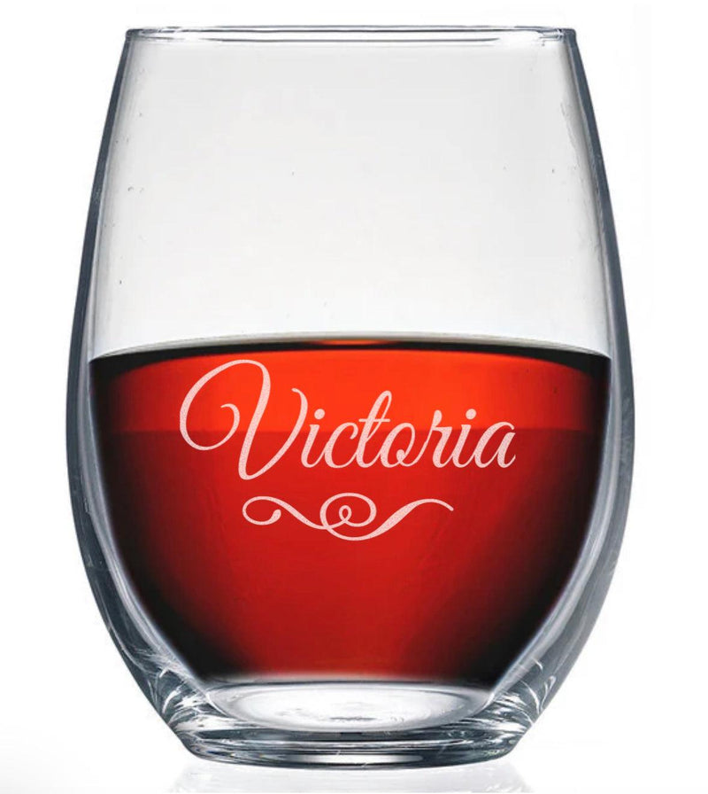 Personalized Stemless Wine Glass -