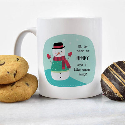 Personalized Kids Snowman Hot Chocolate Mugs -
