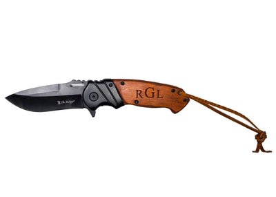 Personalized Brown Pakkawood Handle Pocket Knife -