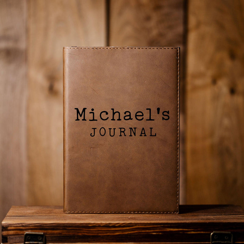 Personalized Brown Faux Leather Journals -  - Completeful