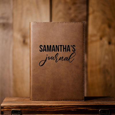Personalized Brown Faux Leather Journals -  - Completeful
