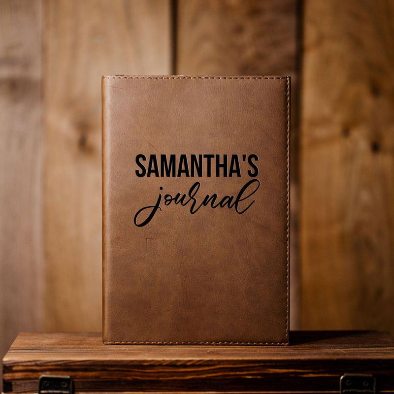 Personalized Brown Faux Leather Journals -  - Completeful