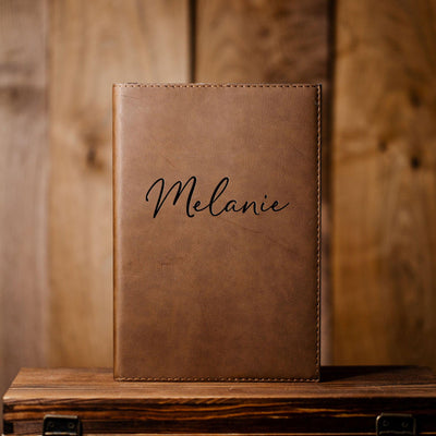 Personalized Brown Faux Leather Journals -  - Completeful