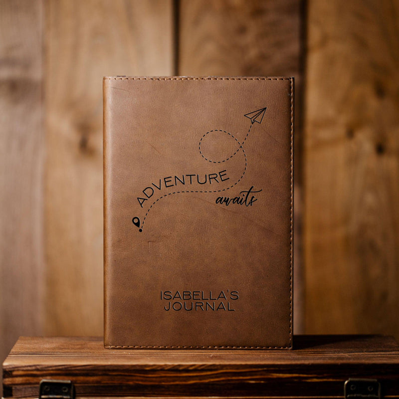 Personalized Brown Faux Leather Journals -  - Completeful
