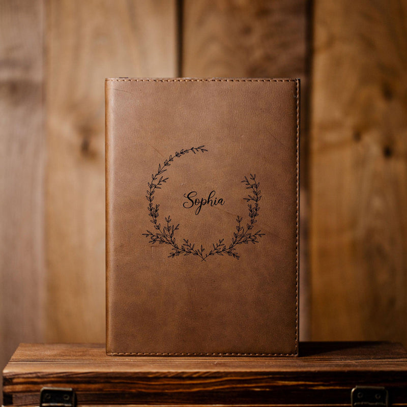 Personalized Brown Faux Leather Journals -  - Completeful