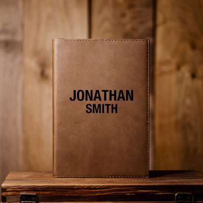 Personalized Brown Faux Leather Journals -  - Completeful
