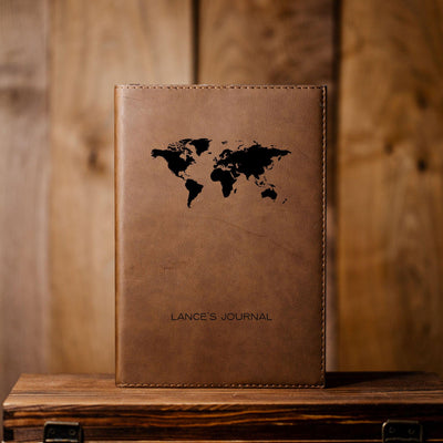 Personalized Brown Faux Leather Journals -  - Completeful
