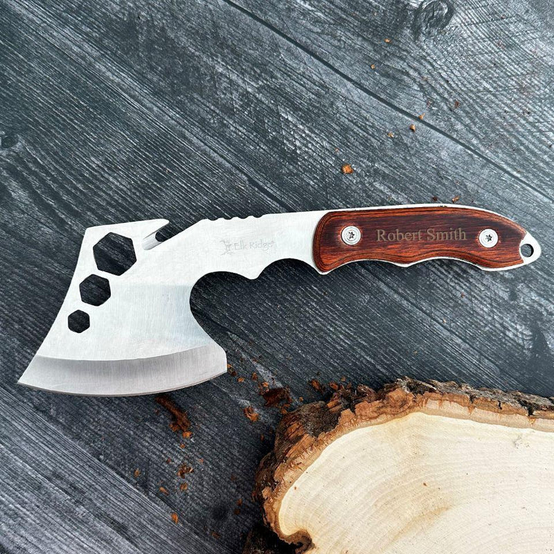 Personalized Set of 5 Elk Ridge Axes - Brown / 1 Line - JDS