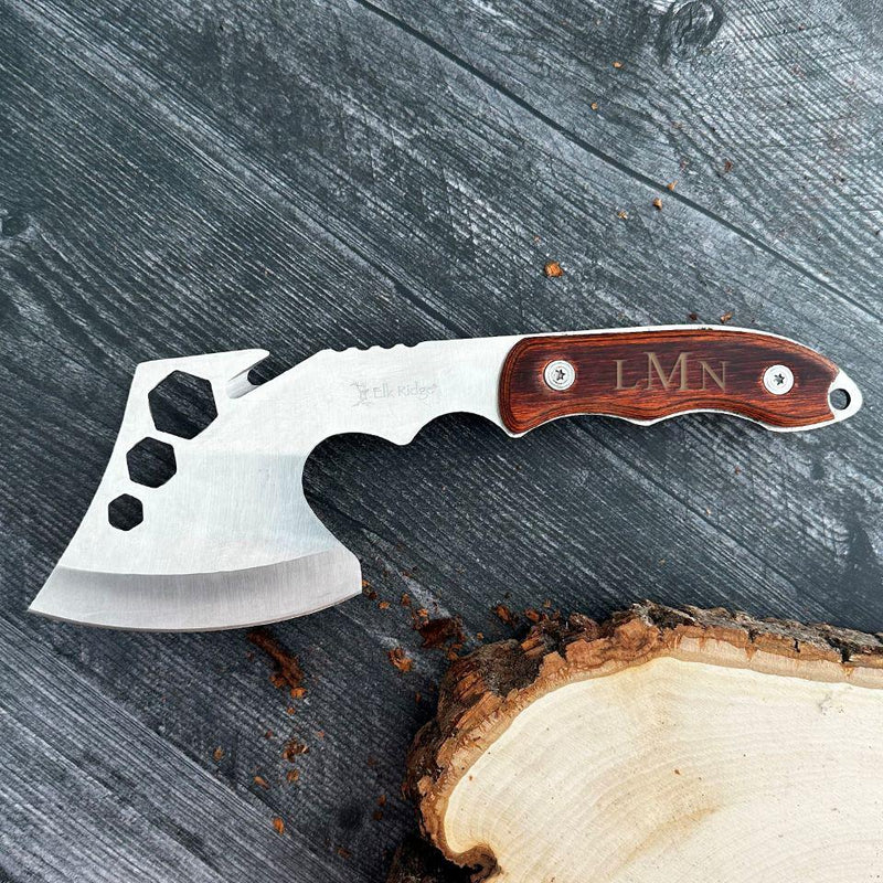 Personalized Set of 5 Elk Ridge Axes - Brown / 3 Initials - JDS