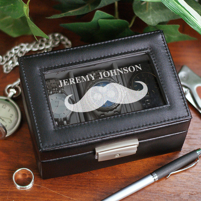 Personalized Black Watch Box -