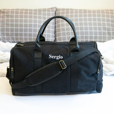 Personalized Men's Weekender Duffle Bag - Black - JDS