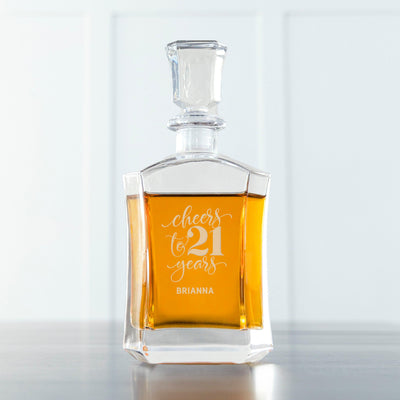 Personalized Cheers to 21 Years Decanter -