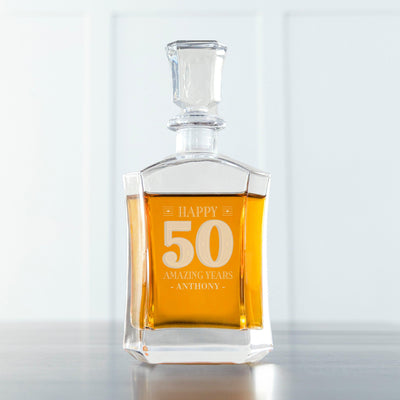 Personalized Happy 50th Birthday Decanter -