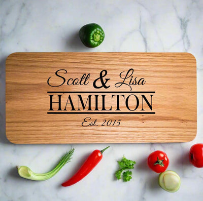 Personalized Red Oak Charcuterie Board - Custom Logo -
