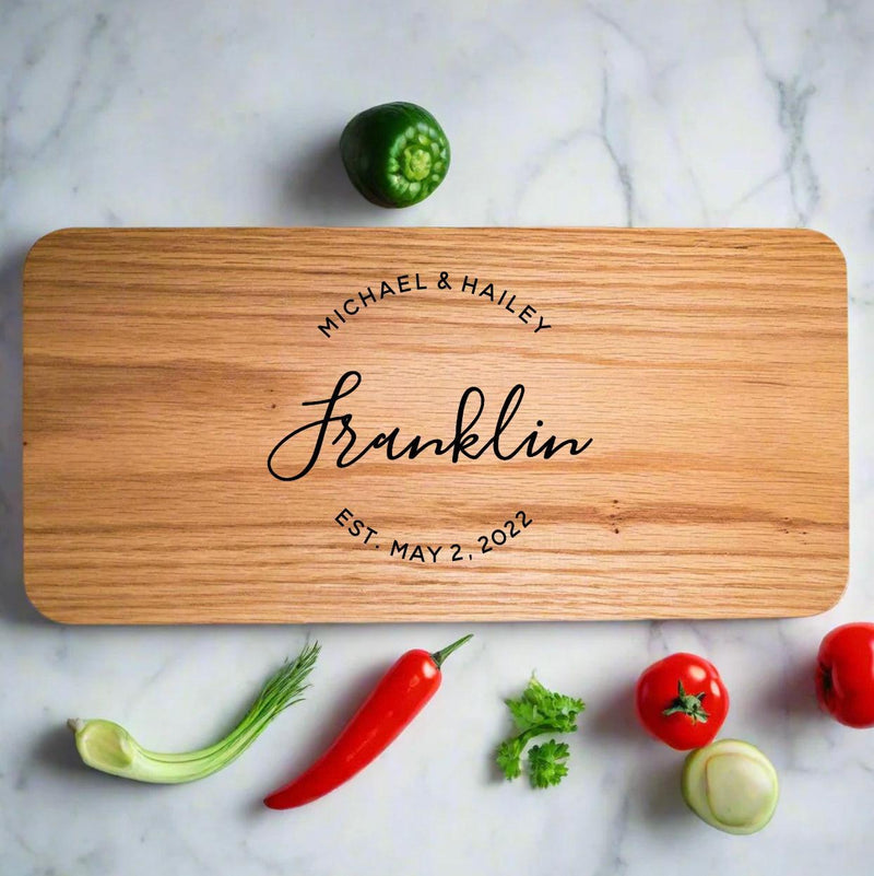 Personalized Red Oak Charcuterie Board - Custom Logo -
