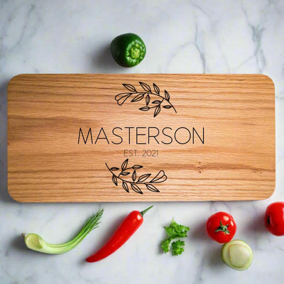 Personalized Red Oak Charcuterie Board - Custom Logo -