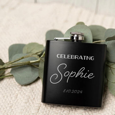 Personalized Birthday Matte Black Flask -