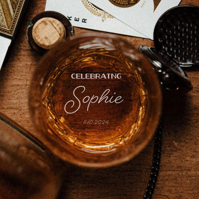 Personalized Celebrating Birthday Lowball Glass - Bottom -