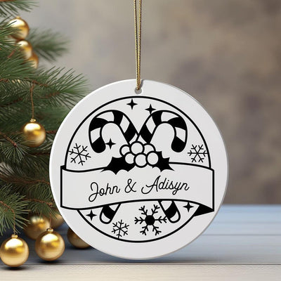 Personalized Candy Canes Christmas Ornament -