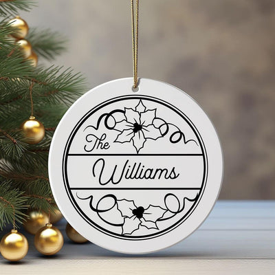 Personalized Poinsettia Christmas Ornament -