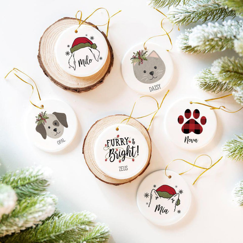 Personalized Pet Christmas Ceramic Ornament -  - Qualtry
