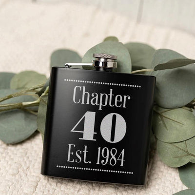 Personalized Birthday Matte Black Flask -
