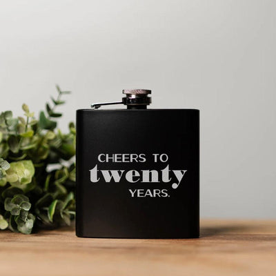 Personalized Cheers Birthday Matte Black Flask -