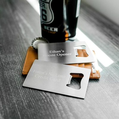 Personalized Credit Card Bottle Opener -  - Completeful