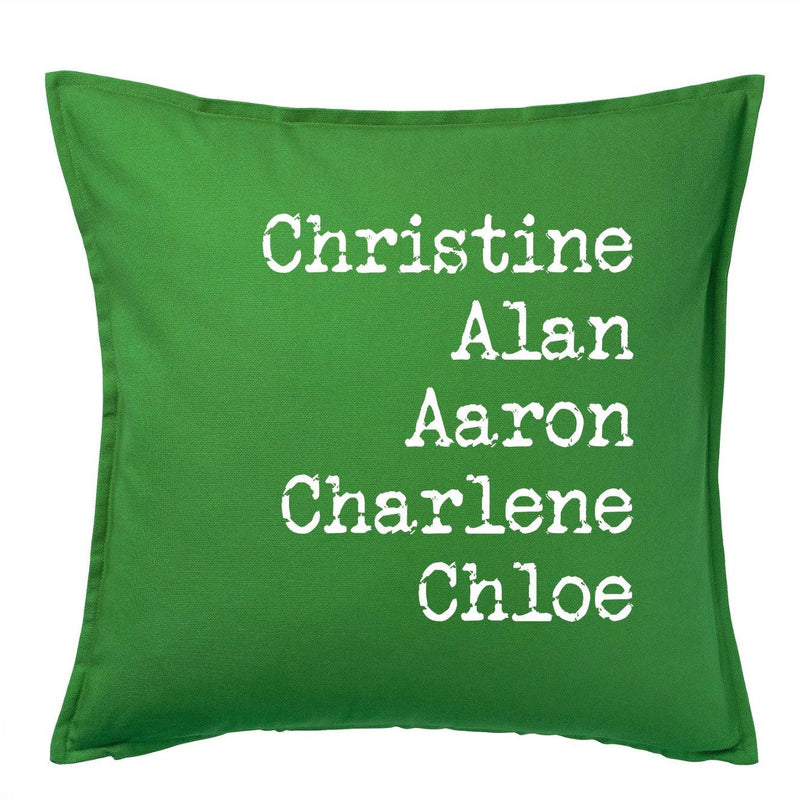 Family Names Throw Pillow Covers - 8 Colors -