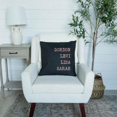 Personalized Family Names Colored Throw Pillow Covers -  - Wingpress Designs