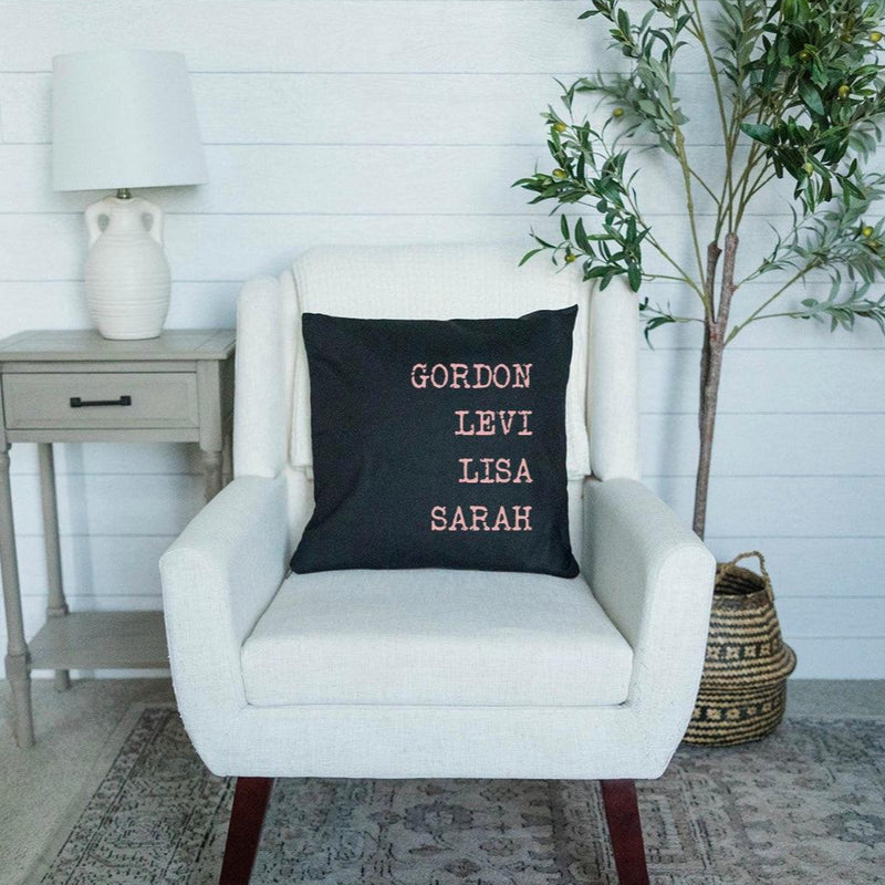 Personalized Family Names Colored Throw Pillow Covers -  - Wingpress Designs
